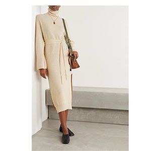 Nanushka cream turtleneck dress